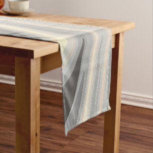 gray yellow pink waves medium table runner