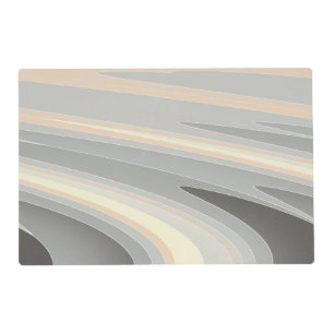 gray yellow pink waves placemat