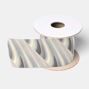 gray yellow pink waves satin ribbon