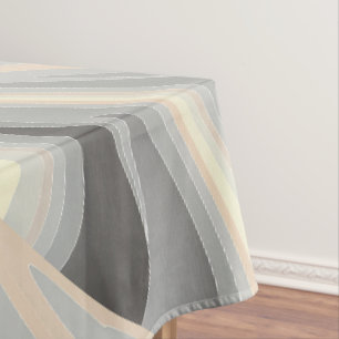 gray yellow pink waves tablecloth