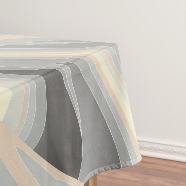 gray yellow pink waves tablecloth (In Situ)