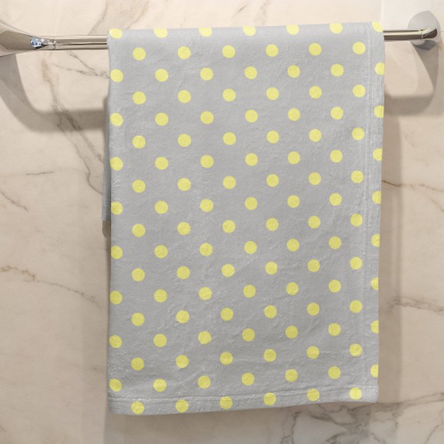 Gray yellow Polka Dot Bath Towel Set (Creator Uploaded)