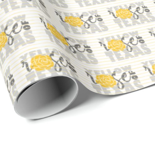 Gray Yellow Rose of Texas Wrapping Paper
