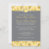 Gray, Yellow Roses Wedding Invitation 2 (Back)