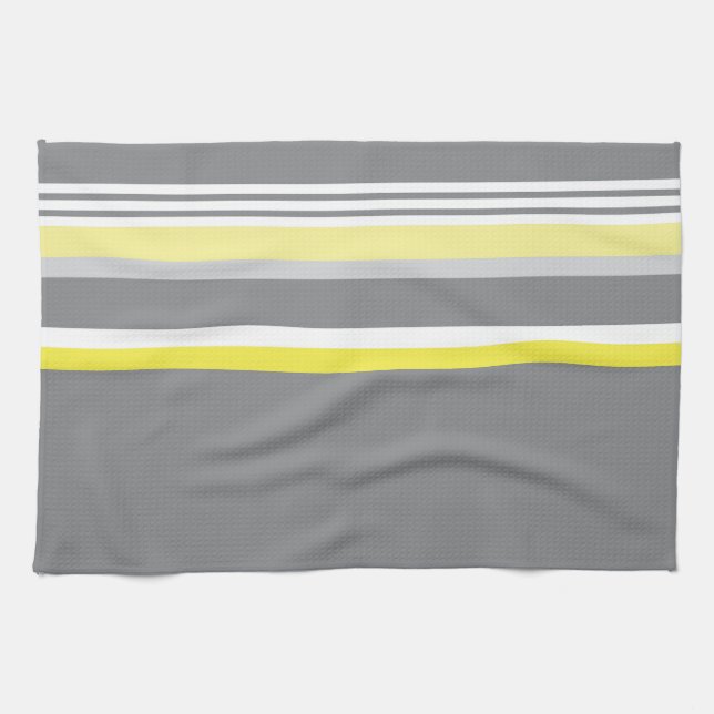 Gray (Yellow stripe) Kitchen Towel (Horizontal)