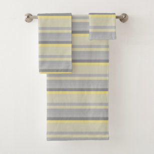 yellow striped bath towels