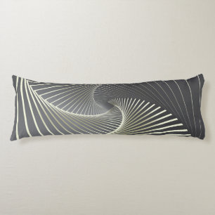 gray yellow twirl body pillow