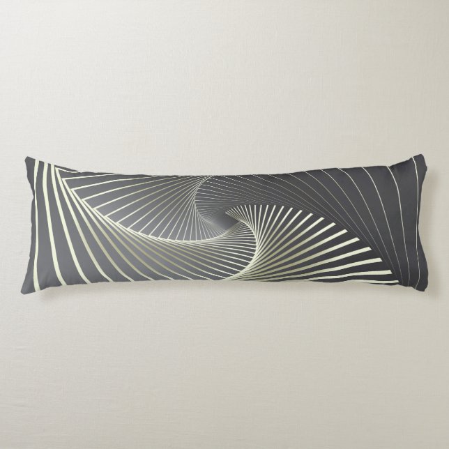 gray yellow twirl body pillow (Front)