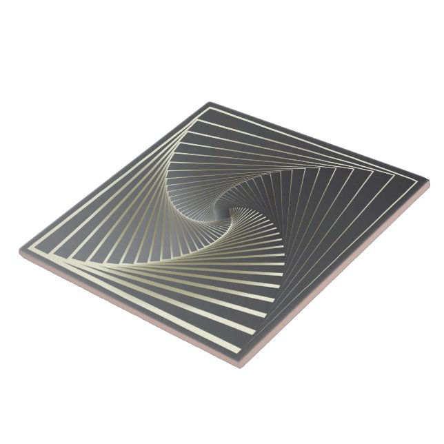 gray yellow twirl ceramic tile (Side)
