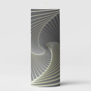 gray yellow twirl pillar candle