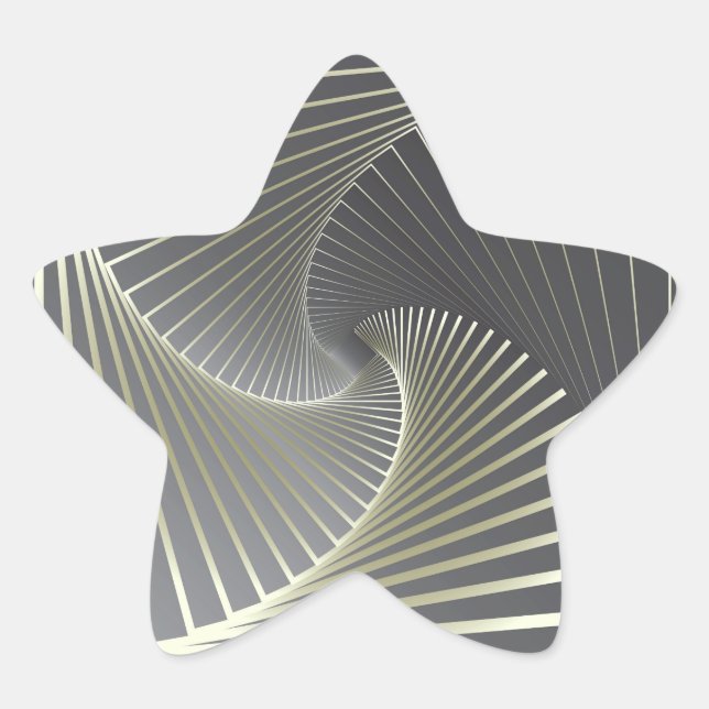 gray yellow twirl star sticker (Front)
