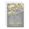 Gray yellow wedding invitation with string lights