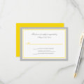 Gray & Yellow Wedding Reception RSVP Cards | Zazzle