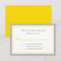 Gray & Yellow Wedding Reception RSVP Cards | Zazzle