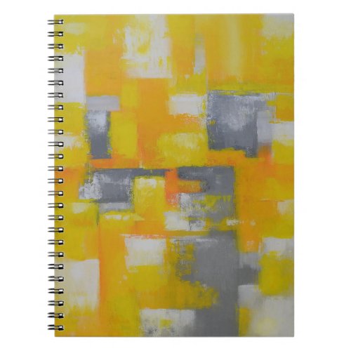 gray yellow white abstract art painting notebook