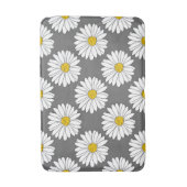 Gray Yellow White Daisy Pattern Bath Mat | Zazzle