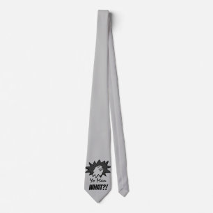 gray Yo Man What You Want Mug Shot Comics Neck Tie