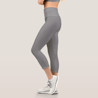 Gray Yoga  Capri Leggings for Women's