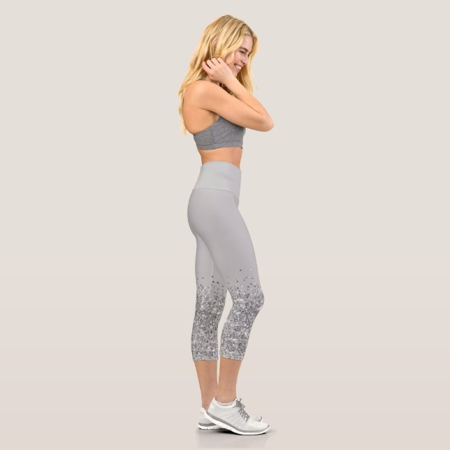 Gray Yoga Pants High Waisted Capris (Right)