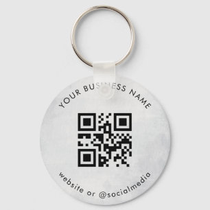 Gray Your Custom Business Qr Code Scan Keychain