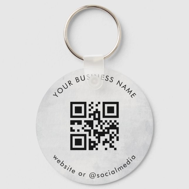 Gray Your Custom Business Qr Code Scan Keychain (Front)