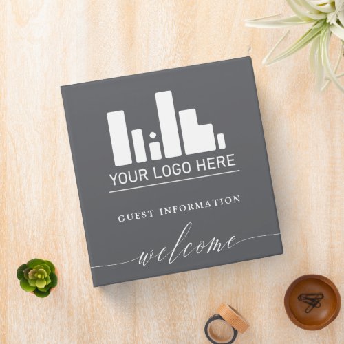 Gray Your Logo Guest Information Welcome 3 Ring Binder