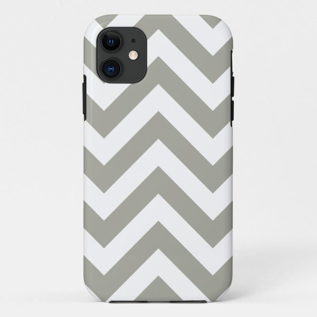 Gray Zig Zag Chevrons Pattern Case-Mate iPhone Case (Back)