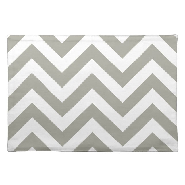 Gray Zig Zag Chevrons Pattern Placemat (Front)