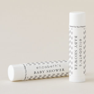 Gray Zigzag, Chevron, Zigzag Pattern, Baby Shower Lip Balm