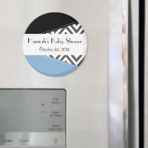 Gray Zigzag, Chevron, Zigzag Pattern, Baby Shower Magnet