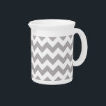 Gray Zigzag, Gray Chevron, Geometric Pattern Beverage Pitcher<br><div class="desc">Elegant,  stylish and sophisticated zigzag (chevron) pattern in gray and white color. Modern and trendy gift,  perfect for the zigzag lover in your life.</div>