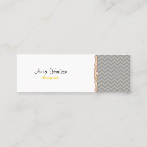 Trendy Chic Zig Zag Stripes Lines Gray Yellow Business Cards