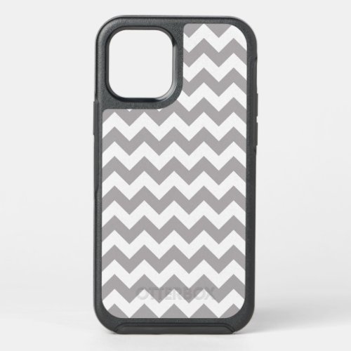 Gray Zigzag Gray Chevron Geometric Pattern OtterBox Symmetry iPhone 12 Case