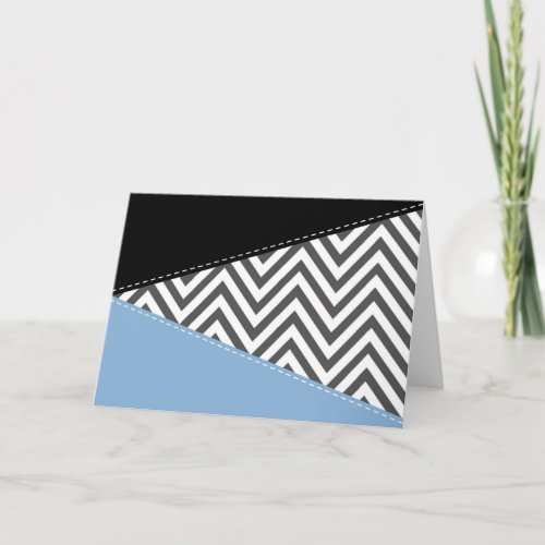 Gray Zigzag Gray Chevron Zigzag Pattern Blue Card