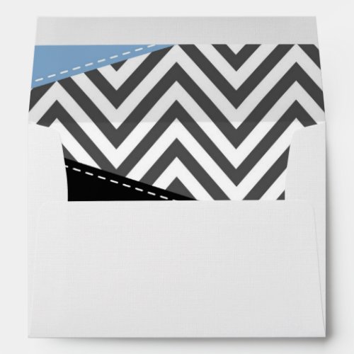 Gray Zigzag Gray Chevron Zigzag Pattern Blue Envelope