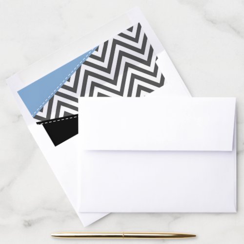 Gray Zigzag Gray Chevron Zigzag Pattern Blue Envelope Liner