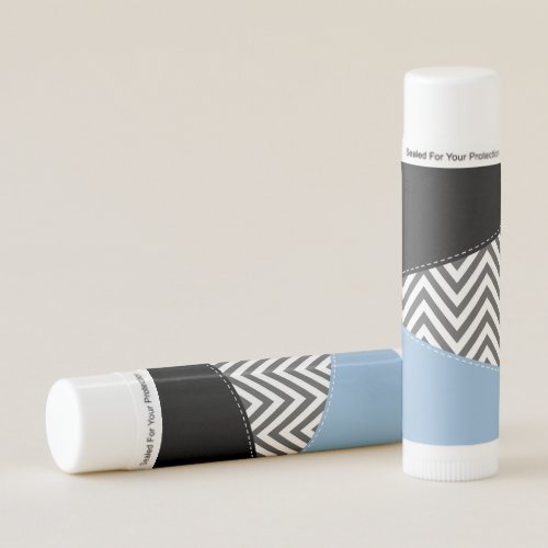 Gray Zigzag Gray Chevron Zigzag Pattern Blue Lip Balm