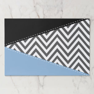 Gray Zigzag, Gray Chevron, Zigzag Pattern, Blue Paper Pad
