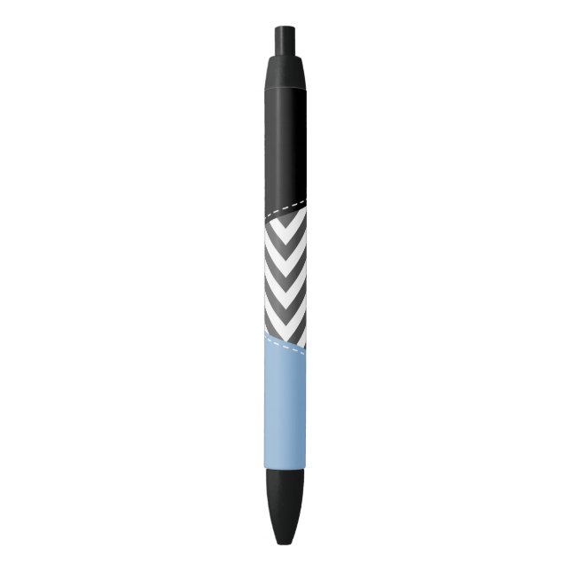 Gray Zigzag, Gray Chevron, Zigzag Pattern, Blue Pen (Front Vertical)