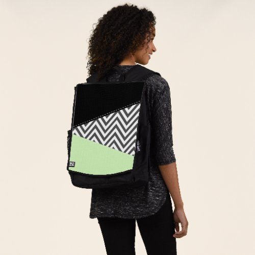 Gray Zigzag Gray Chevron Zigzag Pattern Mint Backpack