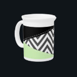 Gray Zigzag, Gray Chevron, Zigzag Pattern, Mint Beverage Pitcher<br><div class="desc">Elegant,  stylish and sophisticated zigzag (chevron) pattern in gray and white color with mint and black patches of color. Modern and trendy gift,  perfect for the zigzag lover in your life.</div>