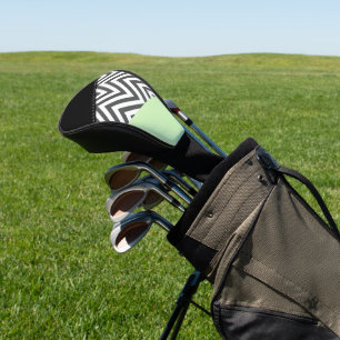 Gray Zigzag, Gray Chevron, Zigzag Pattern, Mint Golf Head Cover