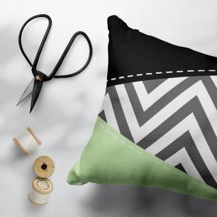Gray Zigzag, Gray Chevron, Zigzag Pattern, Mint Pet Bed