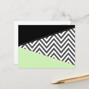 Gray Zigzag, Gray Chevron, Zigzag Pattern, Mint Postcard