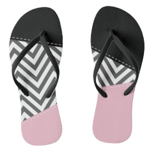 Gray Zigzag, Gray Chevron, Zigzag Pattern, Pink Flip Flops