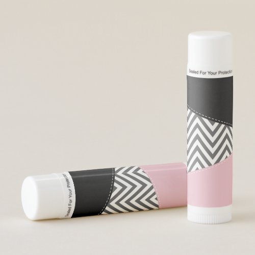 Gray Zigzag Gray Chevron Zigzag Pattern Pink Lip Balm