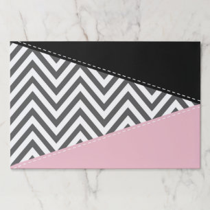 Gray Zigzag, Gray Chevron, Zigzag Pattern, Pink Paper Pad