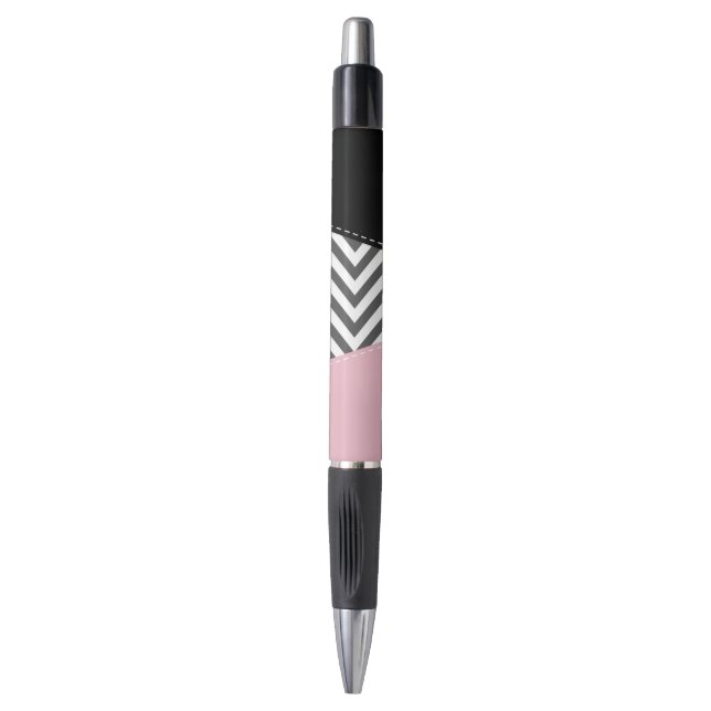 Gray Zigzag, Gray Chevron, Zigzag Pattern, Pink Pen (Front Vertical)