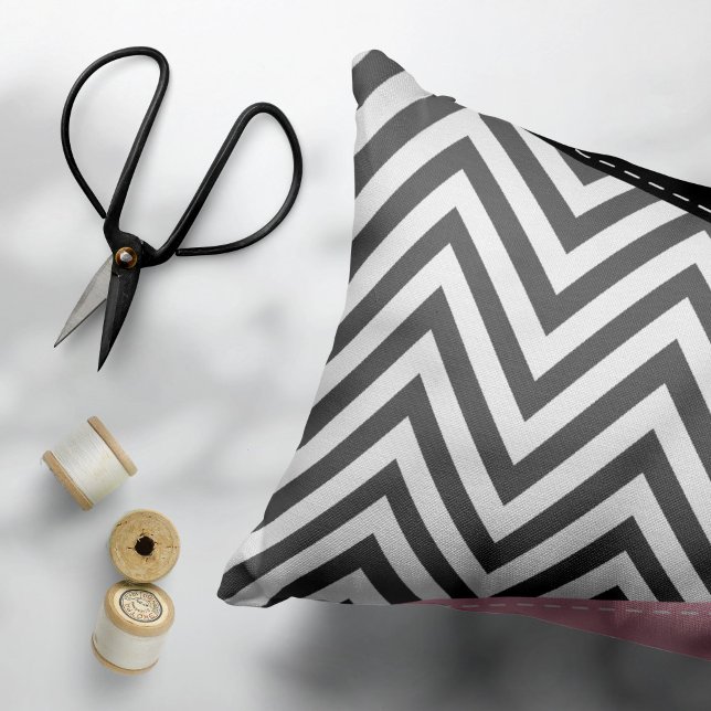 Gray Zigzag, Gray Chevron, Zigzag Pattern, Pink Pillow Case (Creator Uploaded)