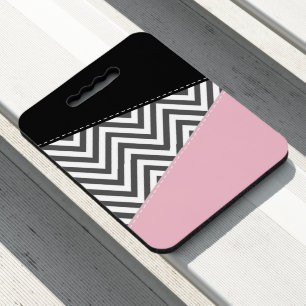 Gray Zigzag, Gray Chevron, Zigzag Pattern, Pink Seat Cushion